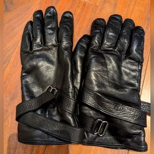 rudsak leather / fur lined gloves large
